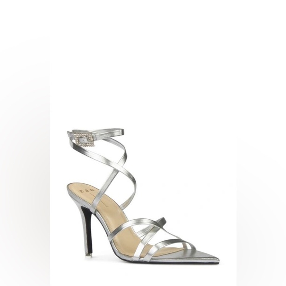 BLACK SUEDE STUDIO‎ Kimora Strappy Sandals In Silver Metallic